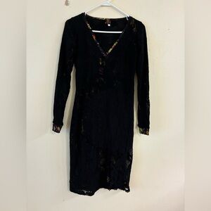 Vintage Jean Paul Gaultier Soleil Women’s Dress Y2K 90s Mesh Bodycon Black L